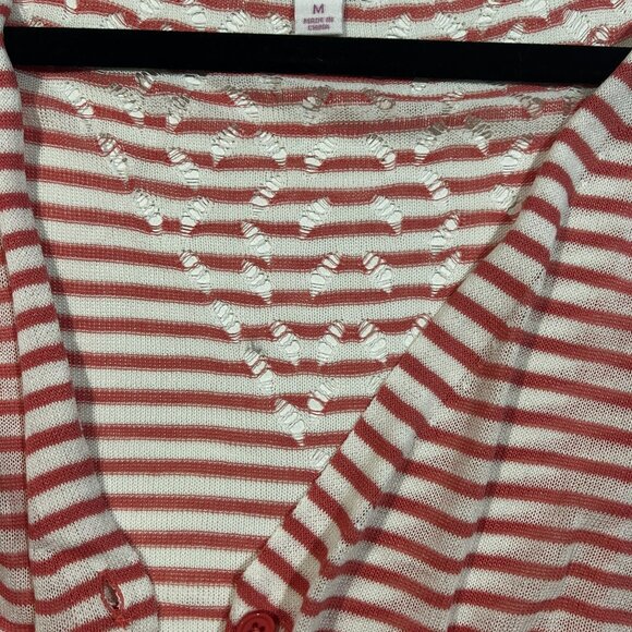 BRAND NEW - Lularoe Medium Cheryl Cardigan w/ Tags - Red & White Stripes - Picture 3 of 4